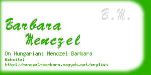 barbara menczel business card